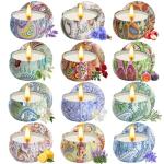 Scented Candles Gifts for Women, 12 Pack Natural Soy Candles for Home Scented, Aromatherapy Candle Set Gift for Women, Men, Friends Birthday, Anniversary