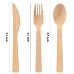 Pre Rolled Napkin and Bamboo Cutlery Set - 30Pack Bamboo Utensils/Cutlery Set(30 Forks, 30 Knives, 30 Spoons, 30 Napkins), Biodegradable Wrapped Cutlery for Party, Wedding, Events