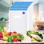 Higfra Reusable BPA Free Vacuum Sealer Bags (8.5 * 8.5in), 31 Pcs (24 Pcs Vacuum Zipper Bag & 2 Seal Clips & 5 Air Valves), Plastic, Clear, Double Zipper Seal, Microwaveable, Food Storage, Cooking