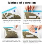 Higfra Reusable BPA Free Vacuum Sealer Bags (8.5 * 8.5in), 31 Pcs (24 Pcs Vacuum Zipper Bag & 2 Seal Clips & 5 Air Valves), Plastic, Clear, Double Zipper Seal, Microwaveable, Food Storage, Cooking