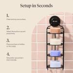 Kitsch Hanging Shower Caddy with Suction Cup – Self-Draining Bar Soap Holder & Shower Caddy for Shampoo Bars, Conditioner Bars & Soap – Rust Proof, Eco-Friendly, Wall Mount or Free-Standing Organizer