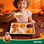 JOLLY CHEF Compostable 𝟱 Compartment Paper Plates 𝟭𝟬 * 𝟴 𝗶𝗻𝗰𝗵 [𝟭𝟮𝟱 𝗣𝗮𝗰𝗸] Heavy Duty Divided Disposable Eco-Friendly Biodegradable Containers Food Trays for Dinner Lunch Buffet(Brown)