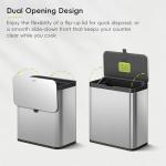 EKO Kitchen Compost Bin, 7L / 1.85 Gal Stainless Steel with Removable Inner Bucket and Deodorizer Compartment, 2-in-1 Countertop Compost Bin with Lid, Food Waste Caddy for Kitchen (MMT & Black Finish)