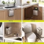 EKO Kitchen Compost Bin, 7L / 1.85 Gal Stainless Steel with Removable Inner Bucket and Deodorizer Compartment, 2-in-1 Countertop Compost Bin with Lid, Food Waste Caddy for Kitchen (MMT & Black Finish)