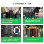 VIVOSUN 300 Gallon Outdoor Compost Bin, Expandable Composter, Easy to Setup & Large Capacity for Backyard, Lawn (Black with Gloves)