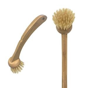 LOLA Products Eco Clean Bamboo Dish Brush | Multipurpose, Eco-Friendly | Durable Ergonomic Renewable Bamboo Handle for Maximum Cleaning Torque | Fibers Made from Recycled Soda/Water Bottles - 1 CT