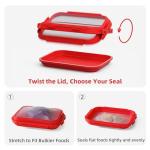 Mage Crab 2-Piece Airtight Food Storage Containers Set – Avocado Saver, Onion Keeper, Silicone Kitchen Organizers for Fridge, Reusable & Leak-Proof to Lock in Freshness K05-dark blue