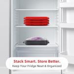 Mage Crab 2-Piece Airtight Food Storage Containers Set – Avocado Saver, Onion Keeper, Silicone Kitchen Organizers for Fridge, Reusable & Leak-Proof to Lock in Freshness K05-dark blue