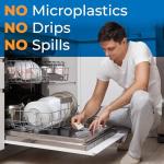 Gull living Eco-Friendly Dishwasher Detergent Sheets - Natural Dishwashing Detergent - Plant Based Dishwasher Soap Sheets - Unscented & Plastic Free Travel Size 10 loads with sustainable Packaging.