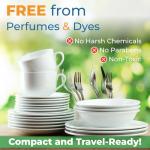 Gull living Eco-Friendly Dishwasher Detergent Sheets - Natural Dishwashing Detergent - Plant Based Dishwasher Soap Sheets - Unscented & Plastic Free Travel Size 10 loads with sustainable Packaging.