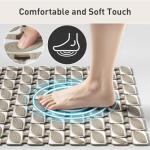 XIYUNTE Shower Mat Bathtub Mat Non Slip, 36''x16'' Soft and Comfortable Anti Slip Shower Mat, Eco-Friendly TPE+PP Shower Non Slip Mat with Powerful Suction Cups, Machine Washable, Easy to Cut, Brown