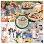 250 Piece Biodegradable Paper Plates Set Disposable Dinnerware Set, Eco Friendly Compostable (EXTRA LONG UTENSILS), Utensil include, Forks, Knives and Spoons for Party andBirthday party, camping