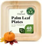 Chic Leaf Compostable & Biodegradable Palm Leaf Disposable Bamboo Plates - Disposable Party Plates for Appetizers - Party Supplies (10 & 7 Inch Square)
