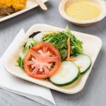 Raj Eco Compostable Palm Leaf Plates Like Bamboo Plates Disposable - 6 Inch Square 50 Party Plate, Natural Wooden, Eco-Friendly, Fancy Biodegradable & Disposable Dessert Appetizer Plate