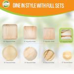 Raj Eco Compostable Palm Leaf Plates Like Bamboo Plates Disposable - 6 Inch Square 50 Party Plate, Natural Wooden, Eco-Friendly, Fancy Biodegradable & Disposable Dessert Appetizer Plate