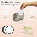Ecolifestyle Reusable Makeup Remover Pads (20 Pack) - Reusable Cotton Rounds with Laundry Bag & Metal Storage Box | Eco-Friendly, Zero Waste | Bamboo, Terry & Charcoal Washable Face Pads