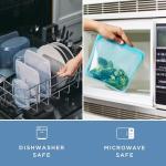 Stasher Silicone Reusable Storage Bag, Stand-Up Mid, Reusable Freezer Bag, Microwave, Dishwasher, Oven Safe, Sous Vide, Premium Lunch Container, Eco Friendly, Food Storage Bags, 56 oz, Clear