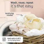 Ecolifestyle Reusable Makeup Remover Pads (20 Pack) - Reusable Cotton Rounds with Laundry Bag & Metal Storage Box | Eco-Friendly, Zero Waste | Bamboo, Terry & Charcoal Washable Face Pads