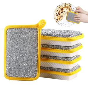 Reusable Washing Up Sponge,Multi-Purpose Absorbent Sponge,Dual-Sided Kitchen and Bathroom Cleaning Products,Bowl Dish Cleaning Pad Scrubber,Kitchen Dishwashing Cleaning Tool 5 Pcs