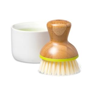 Eco-Friendly Bamboo Dish Brush & Soap Dispenser Set