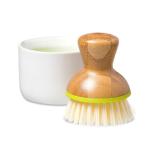 Eco-Friendly Bamboo Dish Brush & Soap Dispenser Set