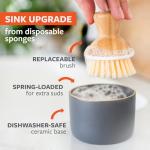 Eco-Friendly Bamboo Dish Brush & Soap Dispenser Set