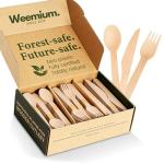 Eco-Friendly Disposable Wooden Cutlery Set - 300 Count