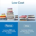 Fragrance Free Laundry Detergent Sheets Travel Eco-friendly 300 Loads Fisroa Clothes Washing Detergent Sheets Plastic-Free Washer Strips, Unscented Liquidless Laundry Strips Tablet