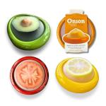 Set of 4 Reusable Avocado Saver and Onion Storage– Eco-Friendly – Keep Leftovers Fresh Without Plastic Bags. Fruit and Veggie Savers for Avocados, Lemons, Onions, Tomatoes & Salad