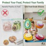 Set of 4 Reusable Avocado Saver and Onion Storage– Eco-Friendly – Keep Leftovers Fresh Without Plastic Bags. Fruit and Veggie Savers for Avocados, Lemons, Onions, Tomatoes & Salad