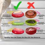 Set of 4 Reusable Avocado Saver and Onion Storage– Eco-Friendly – Keep Leftovers Fresh Without Plastic Bags. Fruit and Veggie Savers for Avocados, Lemons, Onions, Tomatoes & Salad