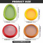 4Pcs Silicone Food Storage Containers with Bonus Knife🍎 🔪- Reusable for Avocado 🥑, Onion 🧅,Tomato 🍅 & Limon.