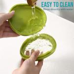 4Pcs Silicone Food Storage Containers with Bonus Knife🍎 🔪- Reusable for Avocado 🥑, Onion 🧅,Tomato 🍅 & Limon.