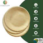 Charity Leaf Disposable Palm Leaf 6" Round Plates (50 pieces) Bamboo Like Serving Platters, Disposable Boards, Eco-Friendly Dinnerware For Weddings, Catering, Events