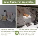 2sets Wood Magnetic Bar Soap Holder for Shower Wall,Magnet Air Dry Soap Saver Self Draining, Eco-Friendly Wooden Soap Dish for Soaps & Beard Shampoo Bars