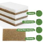 CELOX 24 Pack Coconut Fiber Biodegradable Sponges, Non Scratch Kitchen Cleaning Sponge, Eco-Friendly Dual-Sided Sponge for Dishwashing