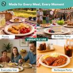 ECO SOUL 100% Compostable 6 Inch Small Paper Plates (100-Pack) Disposable Party Heavy Duty, Eco-Friendly, Appetizer, Dessert, Wedding Plates I Biodegradable Unbleached Sugarcane Eco Plates