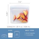 Stasher Silicone Reusable Storage Bag, Sandwich Bags, Reusable Freezer Bag, Microwave, Dishwasher, Oven Safe, Sous Vide, Premium Lunch Container, Eco Friendly, Food Storage Bags, 28 oz, Clear