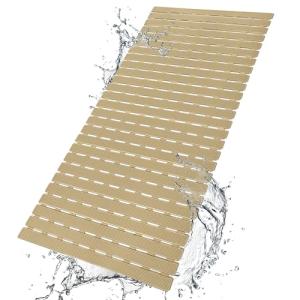 BEMISO BEMISO Shower Mat Non Slip Bathtub Mat with Suction Cups and Drain Holes 37.4 x15.7 Inch Bath Mat for Tub & Shower.Easy Dry,Easy to Cut,Eco-Friendly