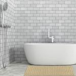 BEMISO BEMISO Shower Mat Non Slip Bathtub Mat with Suction Cups and Drain Holes 37.4 x15.7 Inch Bath Mat for Tub & Shower.Easy Dry,Easy to Cut,Eco-Friendly