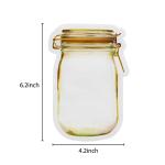Mason Jar Bags Yellow, 40 Pcs Reusable Airtight Seal Food Storage Bags Leak-Proof Saver Bags for Travel Camping, 8 OZ