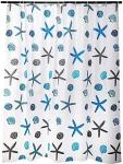 meioro Shower Curtain Eco-Friendly Waterproof Bathroom Curtains Ocean Theme Semi Translucent Shower Curtain Liners with Rustproof Grommets(Starfish and Seashells, 59'' x 70'')