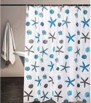 meioro Shower Curtain Eco-Friendly Waterproof Bathroom Curtains Ocean Theme Semi Translucent Shower Curtain Liners with Rustproof Grommets(Starfish and Seashells, 59'' x 70'')