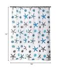 meioro Shower Curtain Eco-Friendly Waterproof Bathroom Curtains Ocean Theme Semi Translucent Shower Curtain Liners with Rustproof Grommets(Starfish and Seashells, 59'' x 70'')