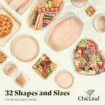 Chic Leaf Round Palm Leaf Plates - 10-Inch & 7-Inch, Pack of 48 - Compostable Disposable Bamboo Plates for Parties, Thanksgiving Family Meal and Christmas Dinner