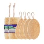 Natural Loofah Dish Sponge Pack 6 Vegetable Scrubber for Kitchen -100% Biodegradable Compostable Dishwashing Scouring Pad Zero Waste Plastic Free Eco Friendly Sustainable