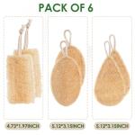 Natural Loofah Dish Sponge Pack 6 Vegetable Scrubber for Kitchen -100% Biodegradable Compostable Dishwashing Scouring Pad Zero Waste Plastic Free Eco Friendly Sustainable