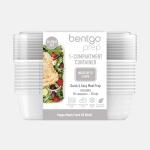 Bentgo 20-Piece Lightweight, Durable, Reusable BPA-Free 1-Compartment Containers - Microwave, Freezer, Dishwasher Safe - White