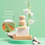 Green Llama Eco-Friendly Dish Washing Bar Soap Set with 2 Fragrance-Free Solid Coconut Oil Bars, Sisal Scrub Brush, and Bamboo Holder - Sustainable Kitchen Cleaning set