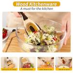 Gudamaye 7-Piece Brown Pakkawood Utensils Set – Sturdy, Eco-Friendly, Wooden Spoons for cooking, Wooden Utensil for cooking, Wooden Kitchen Tool, Home & Kitchen Gifts for Men and Women